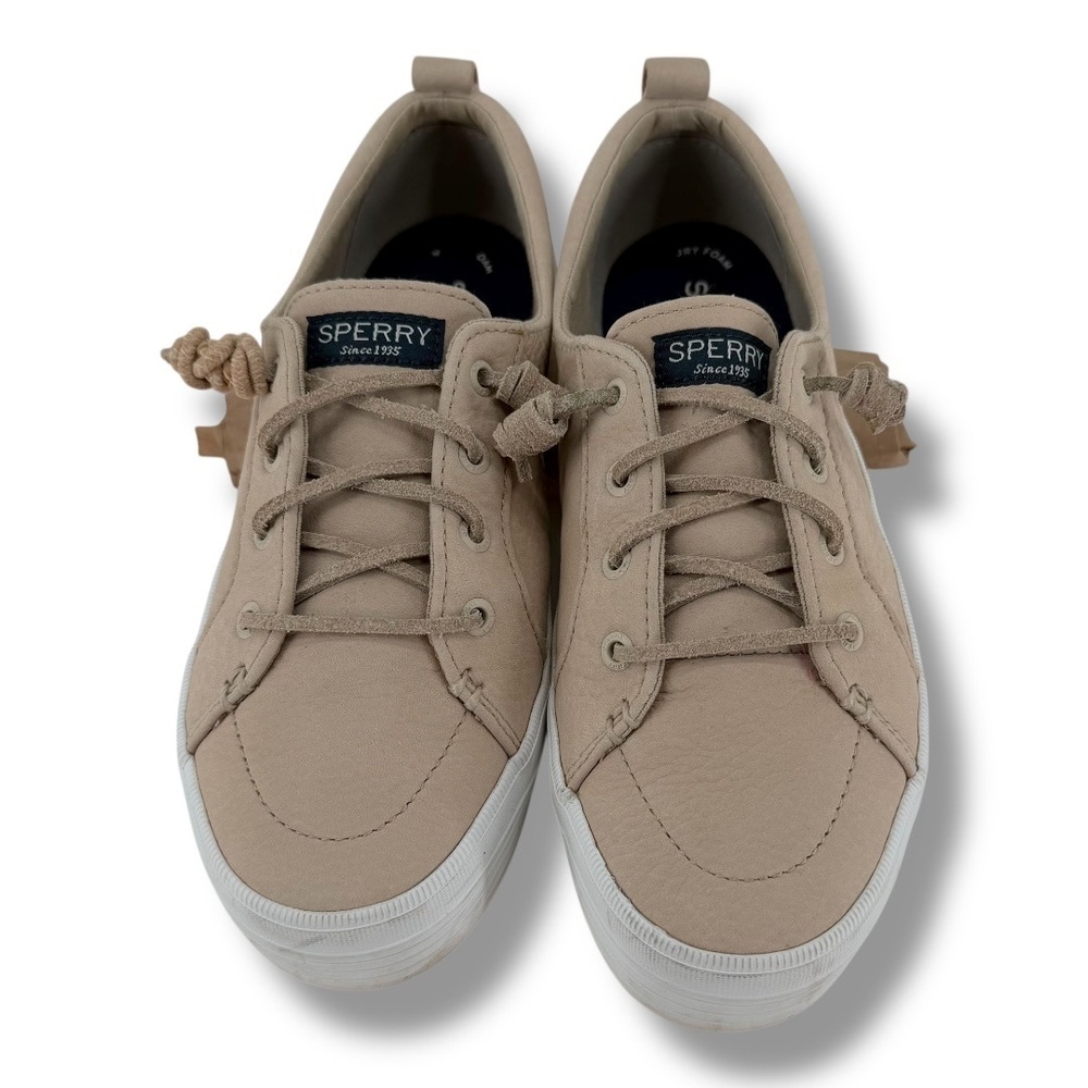 Sperry Crest Vibe Nude Leather Boat Shoe Sneaker 7.5
